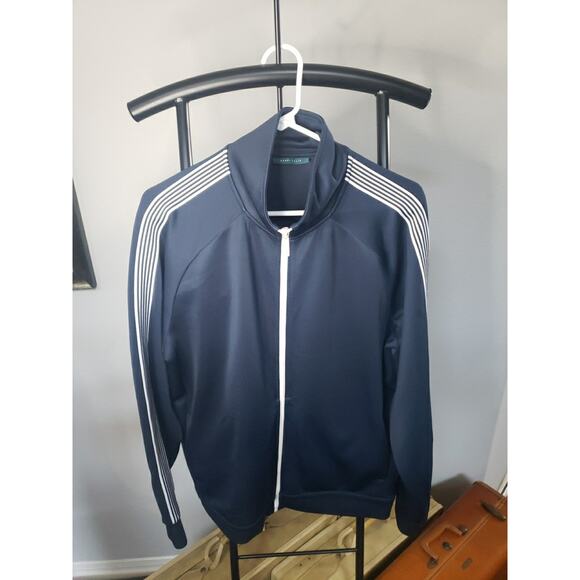 Perry Ellis Men's Track Jacket Gray, Full Zip, Side Pockets, Size L, Polyester - Picture 2 of 2